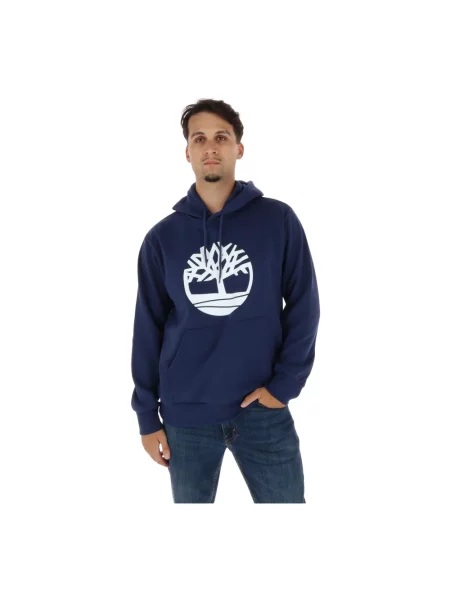 Bluza z kapturem Timberland z kapturem niebieska