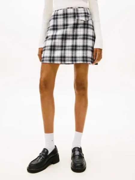 Tommy Jeans Fustă negru alb