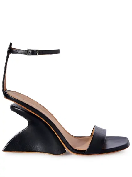 Sandale Off-white din piele cu pană alb