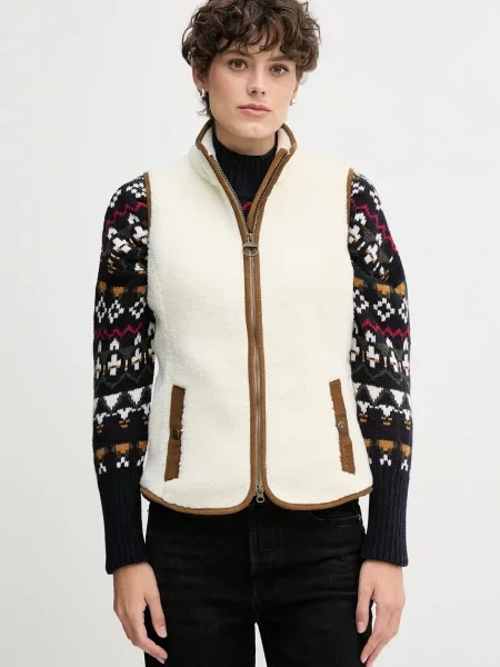 Barbour kamizelka polarowa BURFORD gładka beżowy