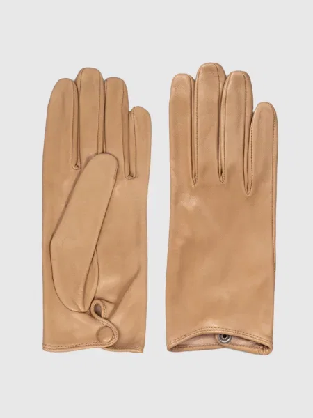 Шкіряні рукавички з вирізом Babe Pay Pls бежеві
