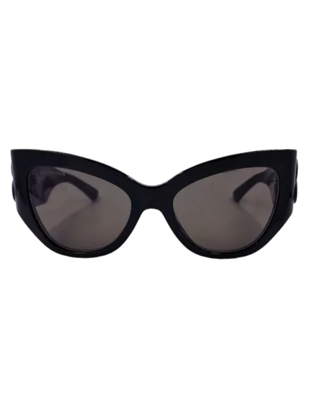 Lniane okulary przeciwsłoneczne Balenciaga czarne