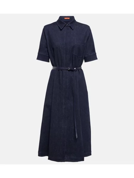 Rochie din denim Altuzarra până la genunchi de costum albastru