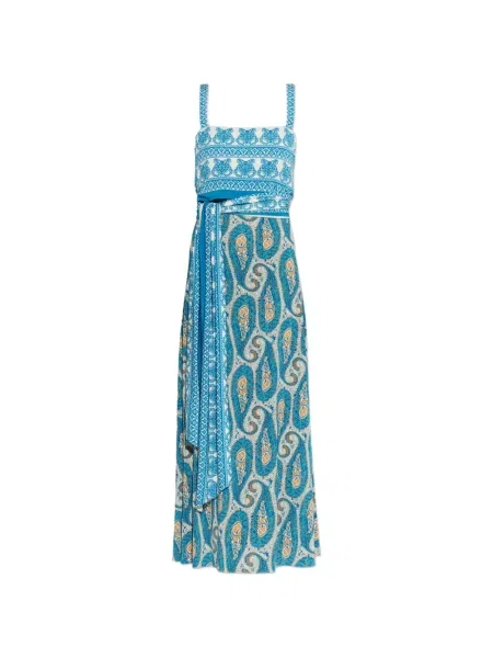 Maxi rochie maxi Etro cu legături de costum albastru