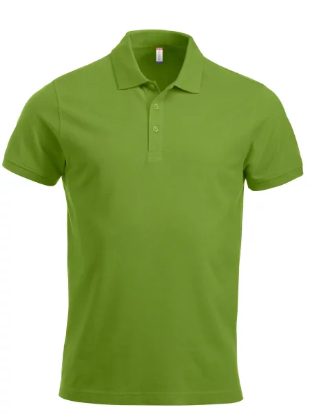 Clique Classic Lincoln S/S koszulka polo z bawełny nowy krój – light green zielona