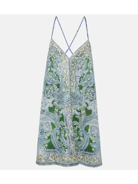Rochie Zimmermann de in cu model paisley albastru
