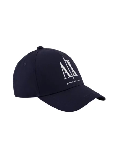 Czapka z daszkiem Armani Exchange z nadrukiem niebieska