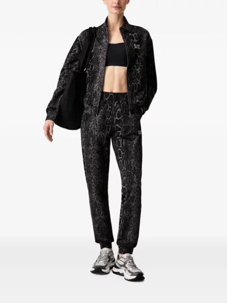 Raštuotos gyvatės rašto bėgimas kelnės Ea7 Emporio Armani juoda