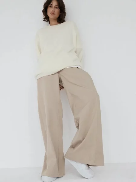 Muuv. Muuv pantaloni straight pentru femei AHI bej
