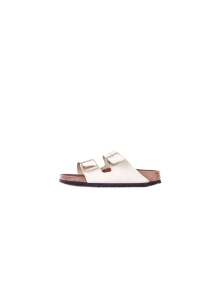 Klapki Birkenstock skórzane klasyczne beżowe