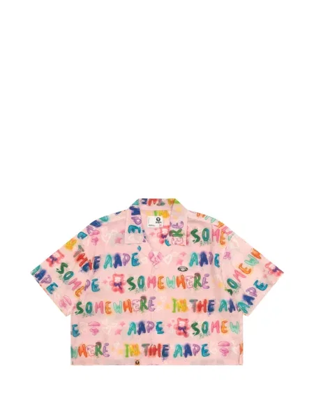 Cămașă Aape By A Bathing Ape cu imagine roz