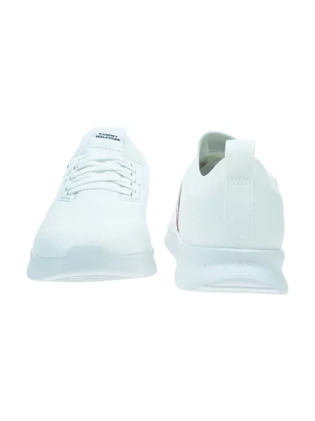 Ușor pantofi Tommy Hilfiger tricotate alb