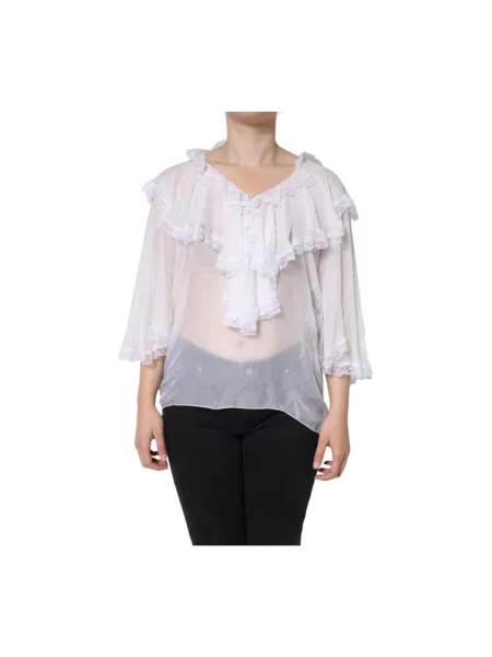 Bluzka Dolce And Gabbana koronkowa biała