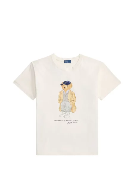 Fleece polo Polo Ralph Lauren με κέντημα με λαιμόκοψη v κόκκινο