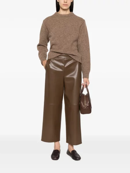 Decupat pantaloni 's Max Mara din piele maro