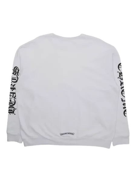 Дълго тениска Chrome Hearts с принт със сърца бяло