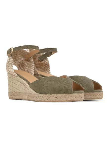 Espadryle Castaner na koturnie zielone