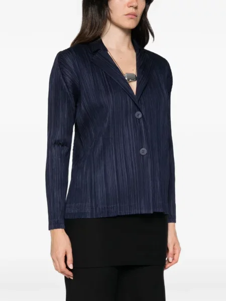 Яке Pleats Please Issey Miyake с ревер синьо