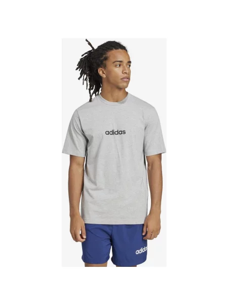 Koszulka Adidas Essentials Linear Single Jersey krótki rękaw S szara