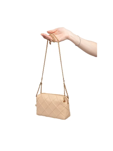 Torebka crossbody Tory Burch skórzana beżowa