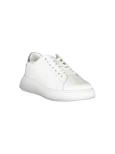 Trampki Calvin Klein sznurowane na platformie koronkowe białe