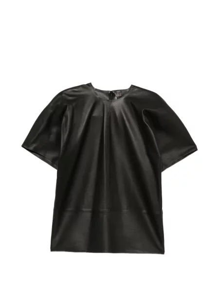 Scurt tricou Toteme din piele negru