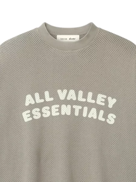 Μπλούζα Fear Of God Essentials από διχτυωτό γκρι