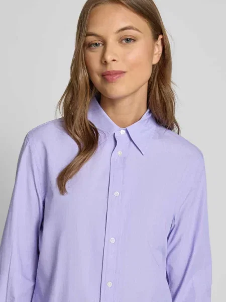 Bluzka koszulowa o kroju regular fit z wyhaftowanym logo Polo Ralph Lauren fioletowa