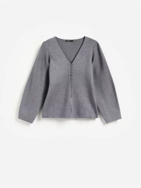 Reserved Cardigan cu adaos de gri-neutru gri
