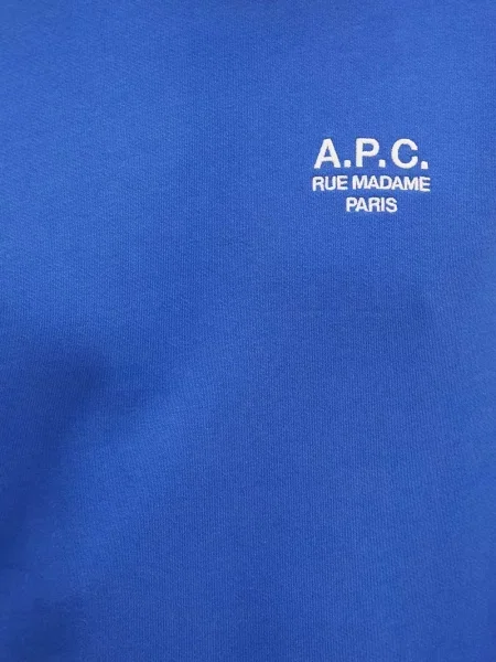 Hanorac crewneck A.p.c. cu broderie albastru