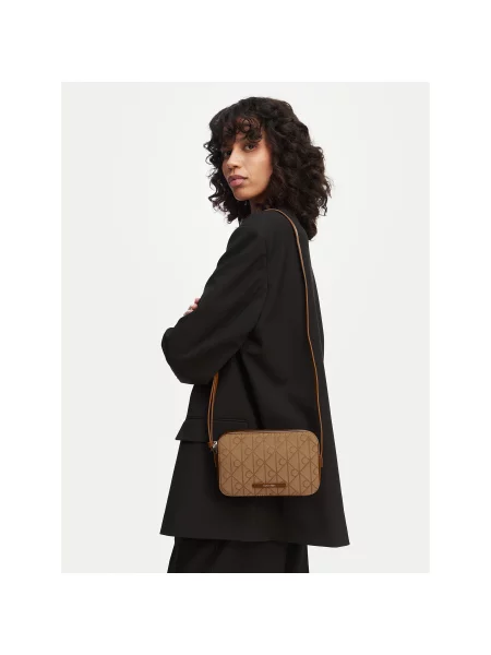 Calvin Klein Rankinė Emblem Aop Jacquard Camera Bag ruda