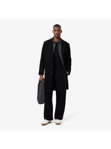 Lacoste Płaszcz Classic Fit czarny