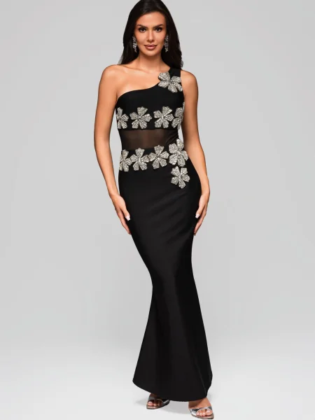 Rochie de seară Edoti de costum negru
