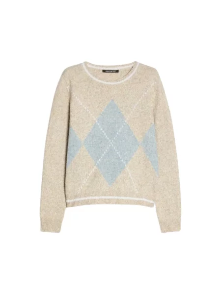 Sweter Pennyblack z wzorem argyle beżowy