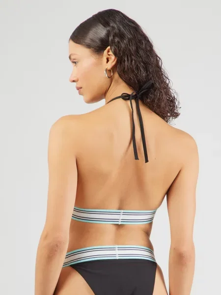 Calvin Klein Swimwear Bikinový top svetlomodrá / tmavomodrá biela čierna
