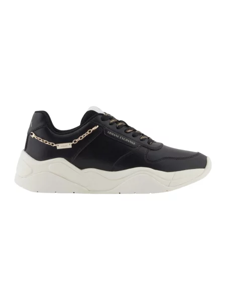 Sneakersy Armani Exchange skórzane czarne