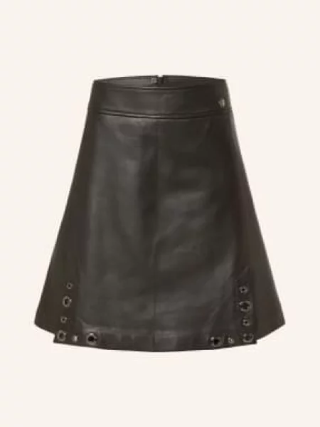Marc Cain Kožená Sukně S Cvočky black new černé