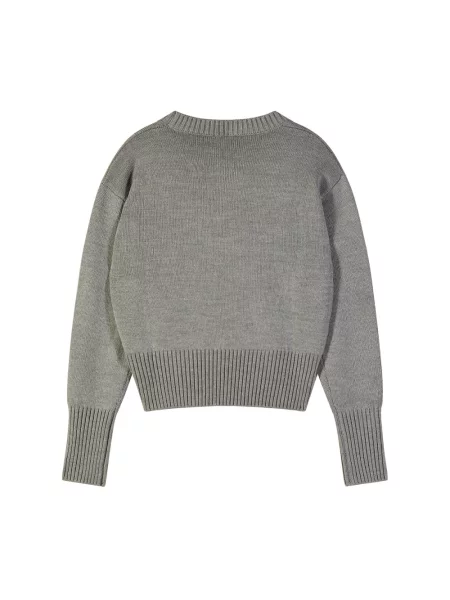 Sweter Patrizia Pepe wełniany z logo szary