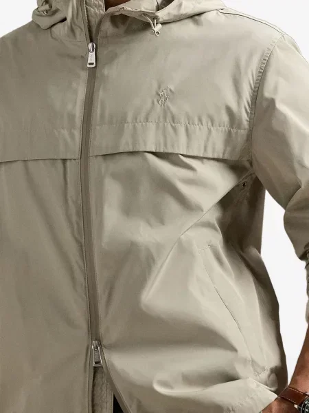 Tricou polo Polo Ralph Lauren cu broderie cu glugă din piele negru