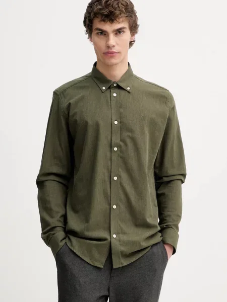 Košile Les Deux regular s límečkem button-down zelená