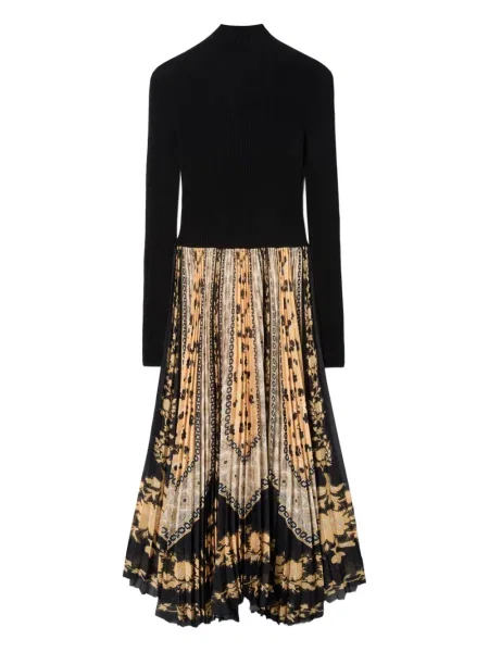 Rochie maxi La Doublej tricotate plisată de costum negru
