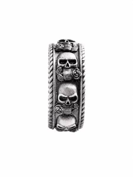 REYTEL Prsten SKULL AND ROSE stříbrná růžový