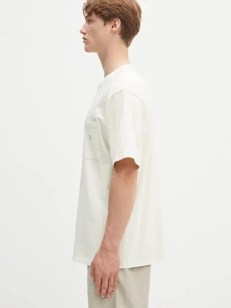 Футболка Gramicci One Point Tee Pigment Dyed з аплікацією бежевий