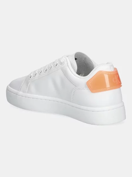 Kožené tenisky Calvin Klein Jeans CLASSIC CUPSOLE RU PATCH LTH WN bílá