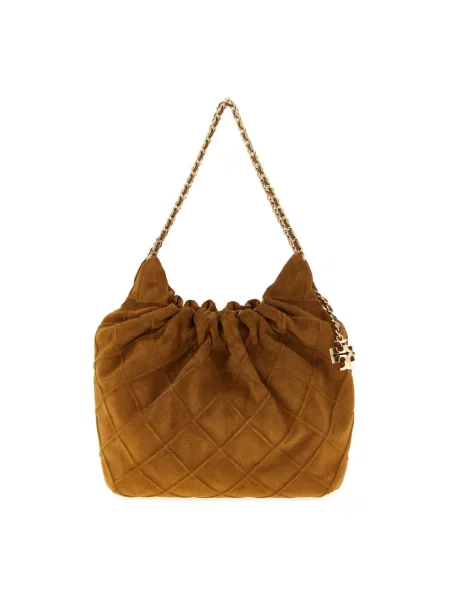 Torebka hobo Tory Burch zamszowa brązowa