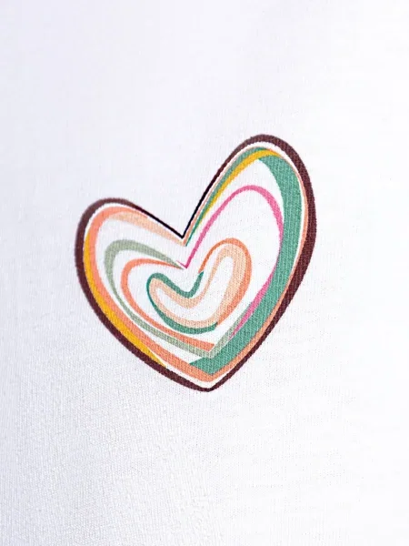 Tricou Ps Paul Smith cu broderie cu motiv cu inimi alb