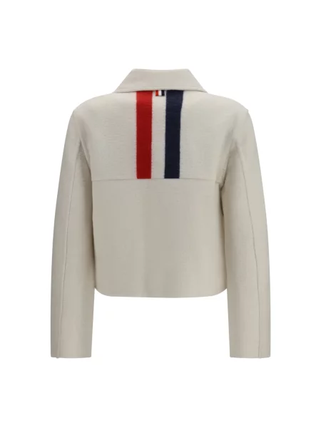 Kurtka Thom Browne wełniana biała