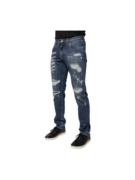Skinny jeansy skinny Dolce And Gabbana niebieskie