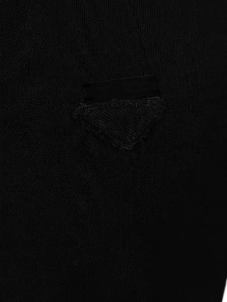 Scurt tricou polo Prada cu autograf negru