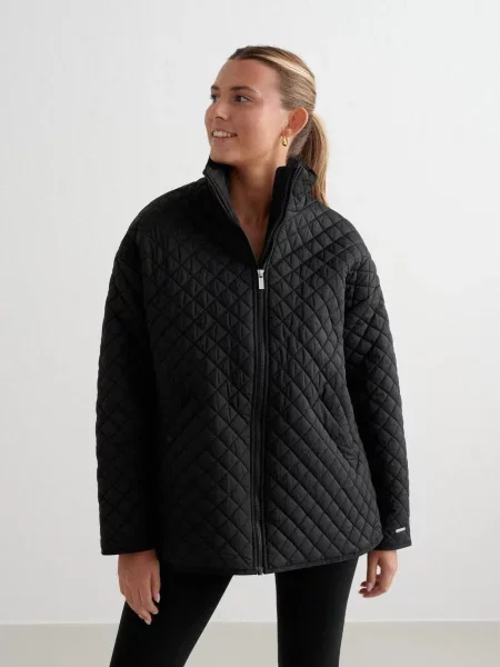Kurtka pikowana hydrofobowa oversize czarna